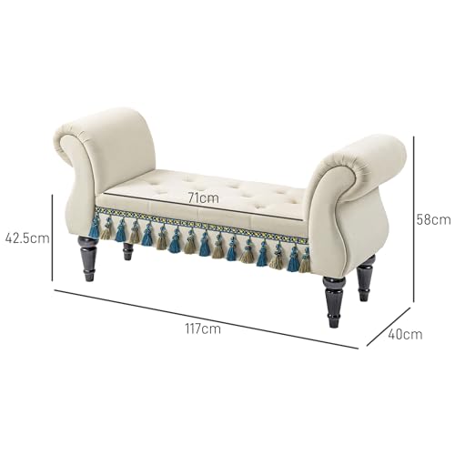 Luxus istuinpenkki Vintage 117 cm 150 kg Beige