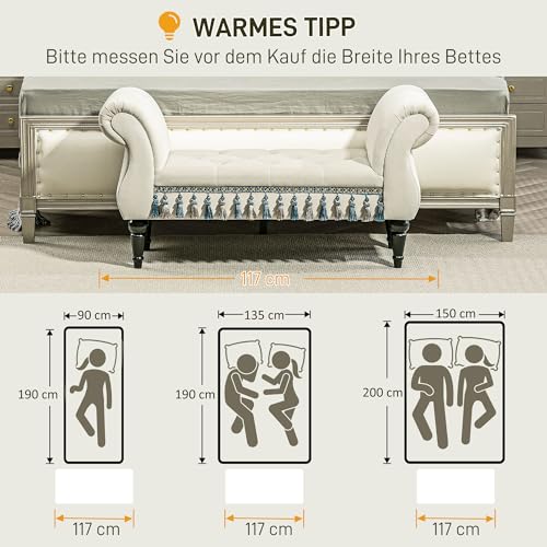 Luxus istuinpenkki Vintage 117 cm 150 kg Beige