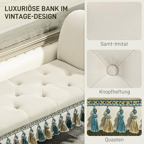 Luxus istuinpenkki Vintage 117 cm 150 kg Beige