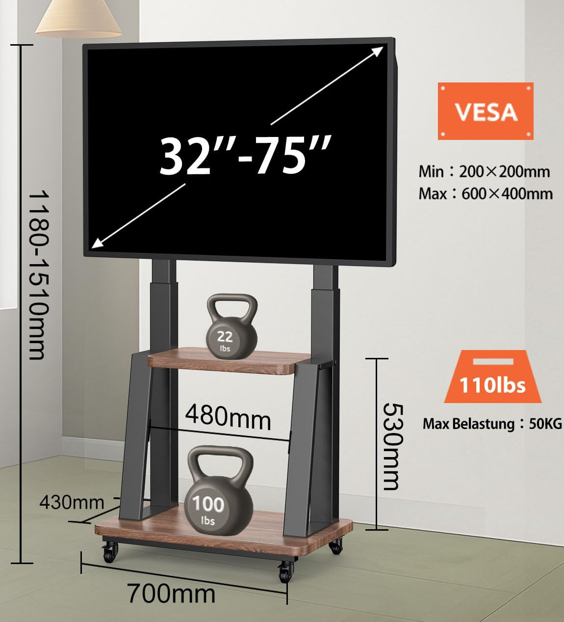 TV -Jalusta 32-75"