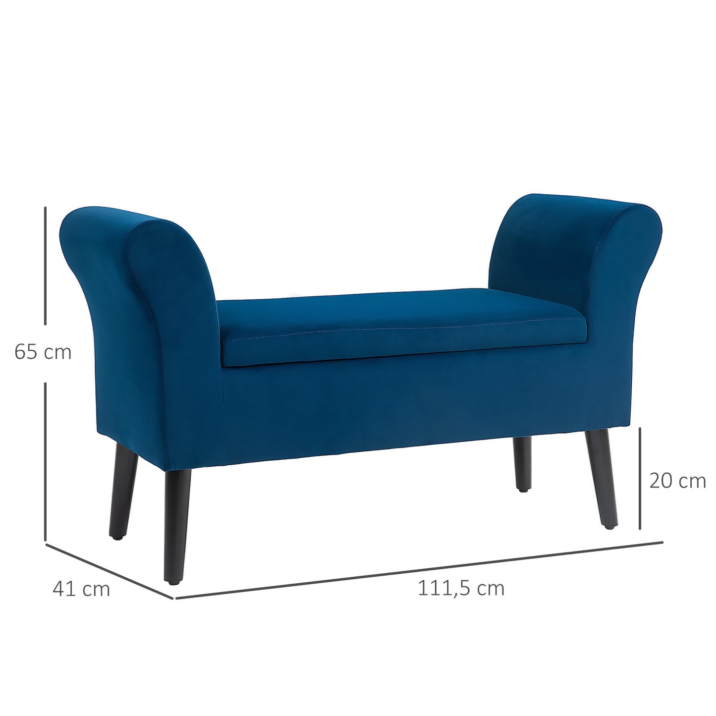Istuinpenkki Polyester 111,5 cm Sininen