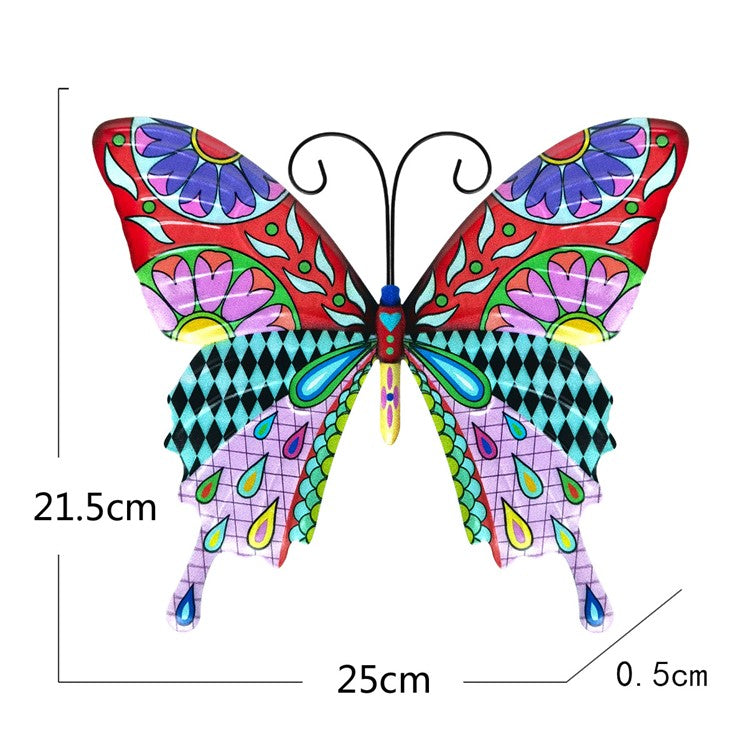 Seinäkoriste Perhonen Metalli 25cm 2kpl