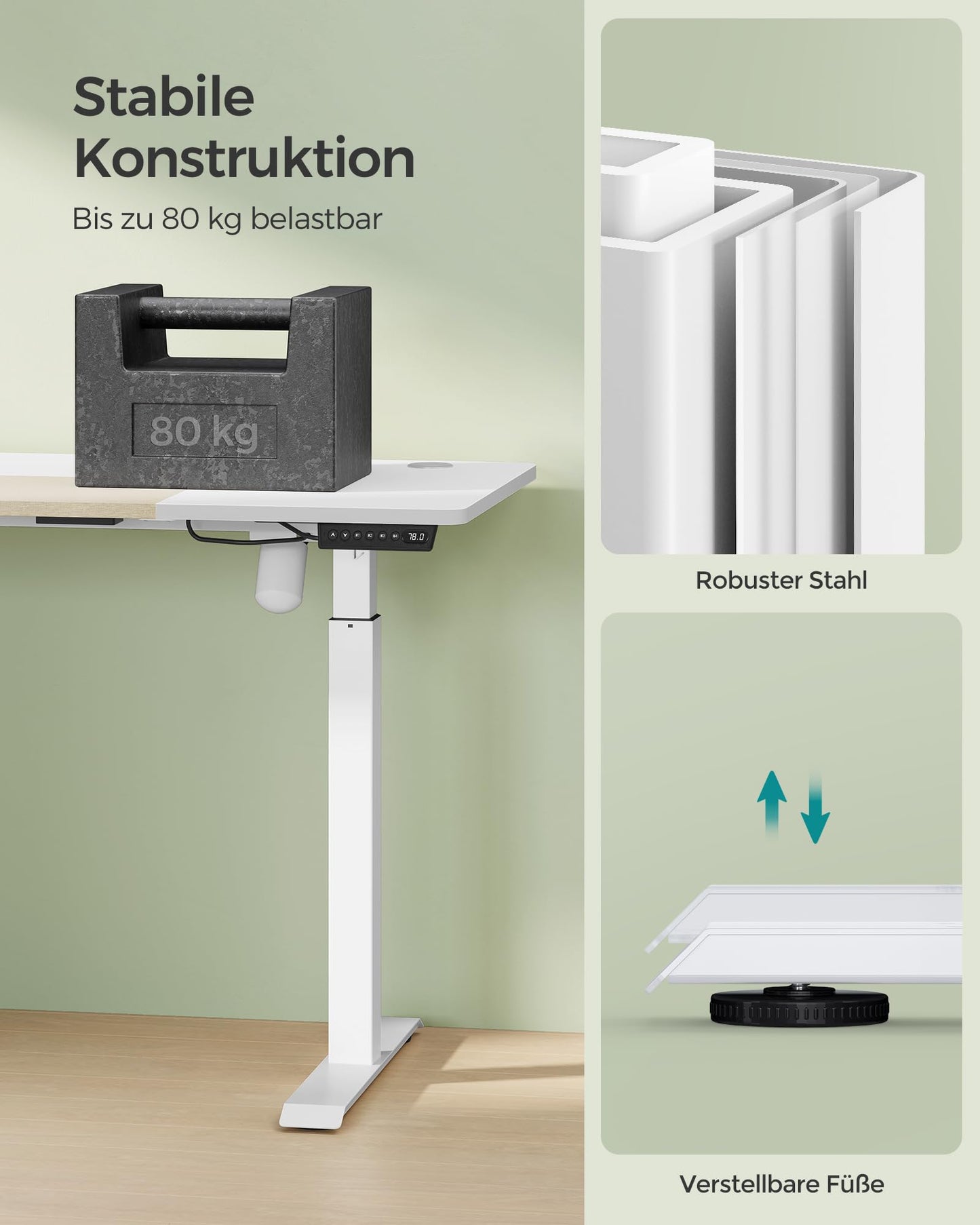 Sähköpöytä Valkoinen 60 x 140
