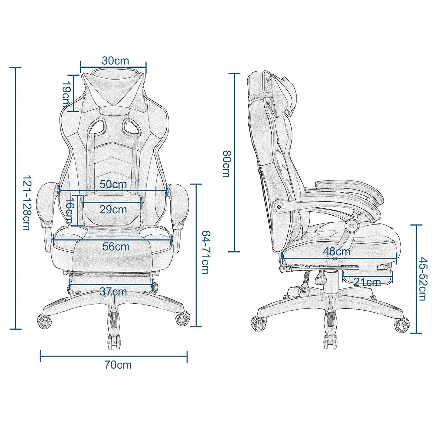 Pelituoli jalkatuella PU MU/PU 150 kg