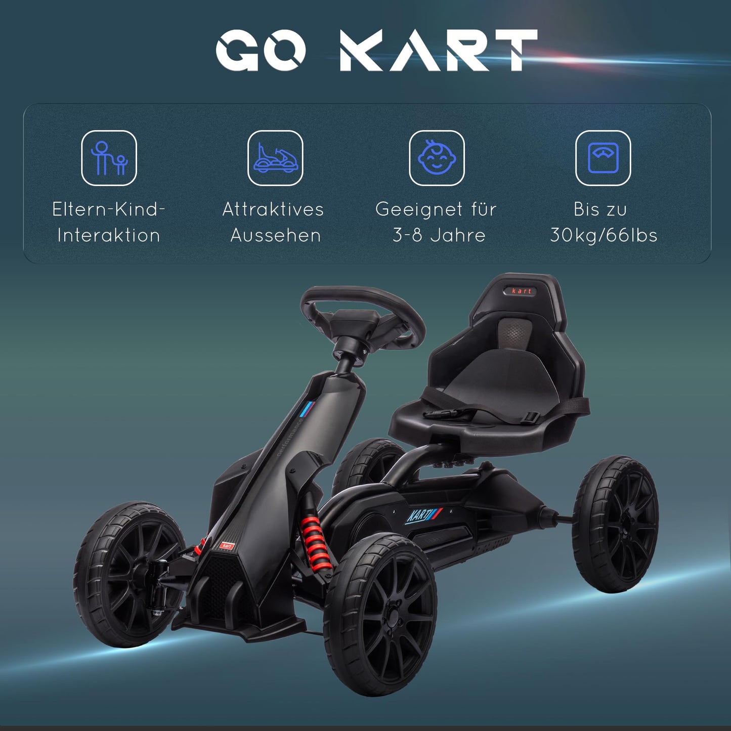 Polkuauto Gokart Musta