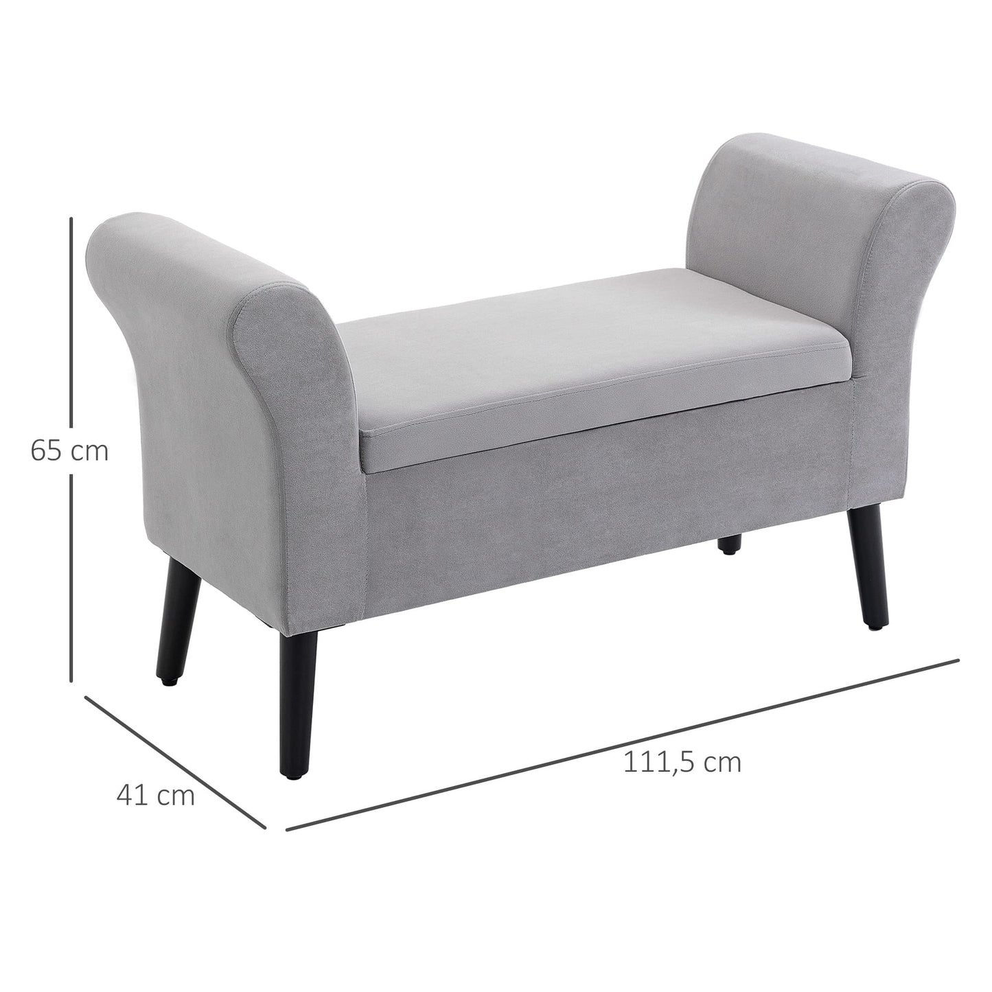 Istuinpenkki Polyester 111,5 cm Harmaa