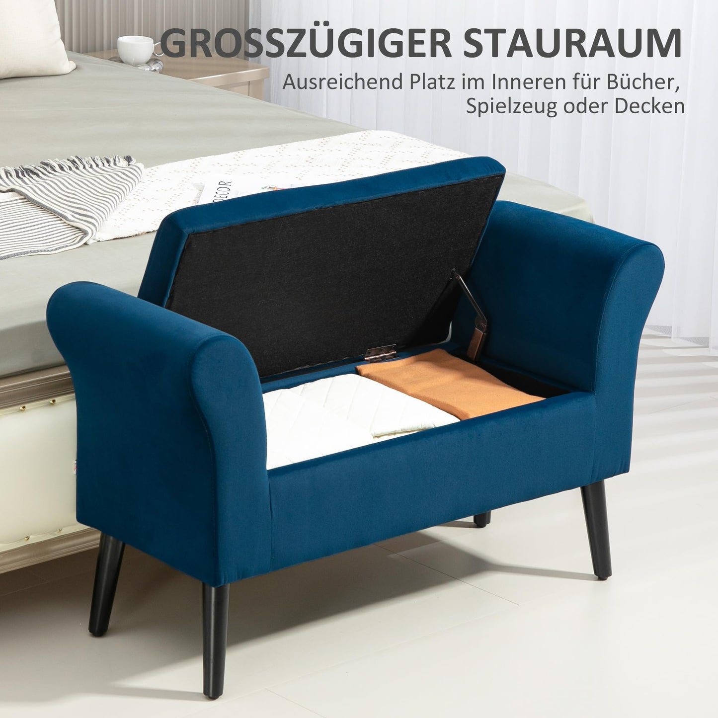 Istuinpenkki Polyester 111,5 cm Sininen