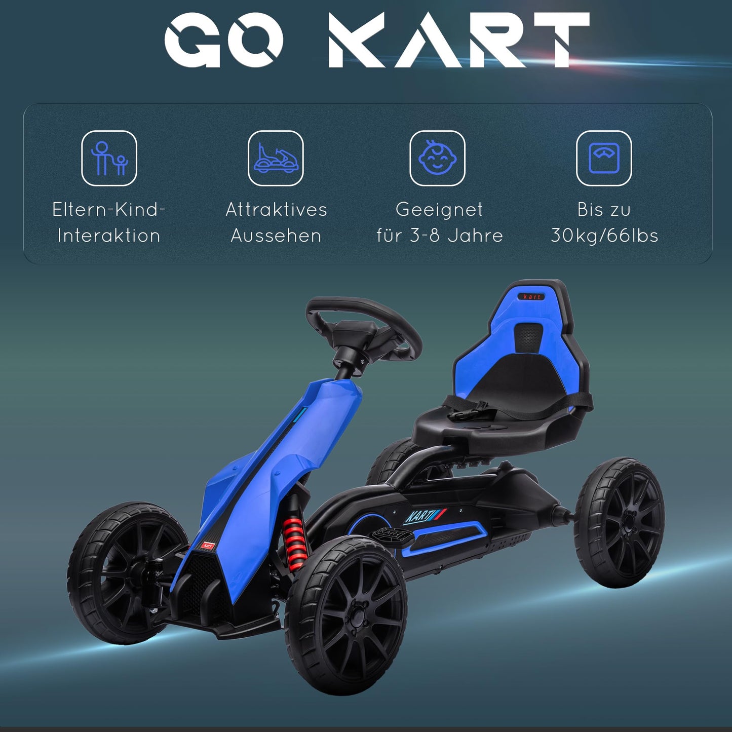 Polkuauto Gokart Sininen