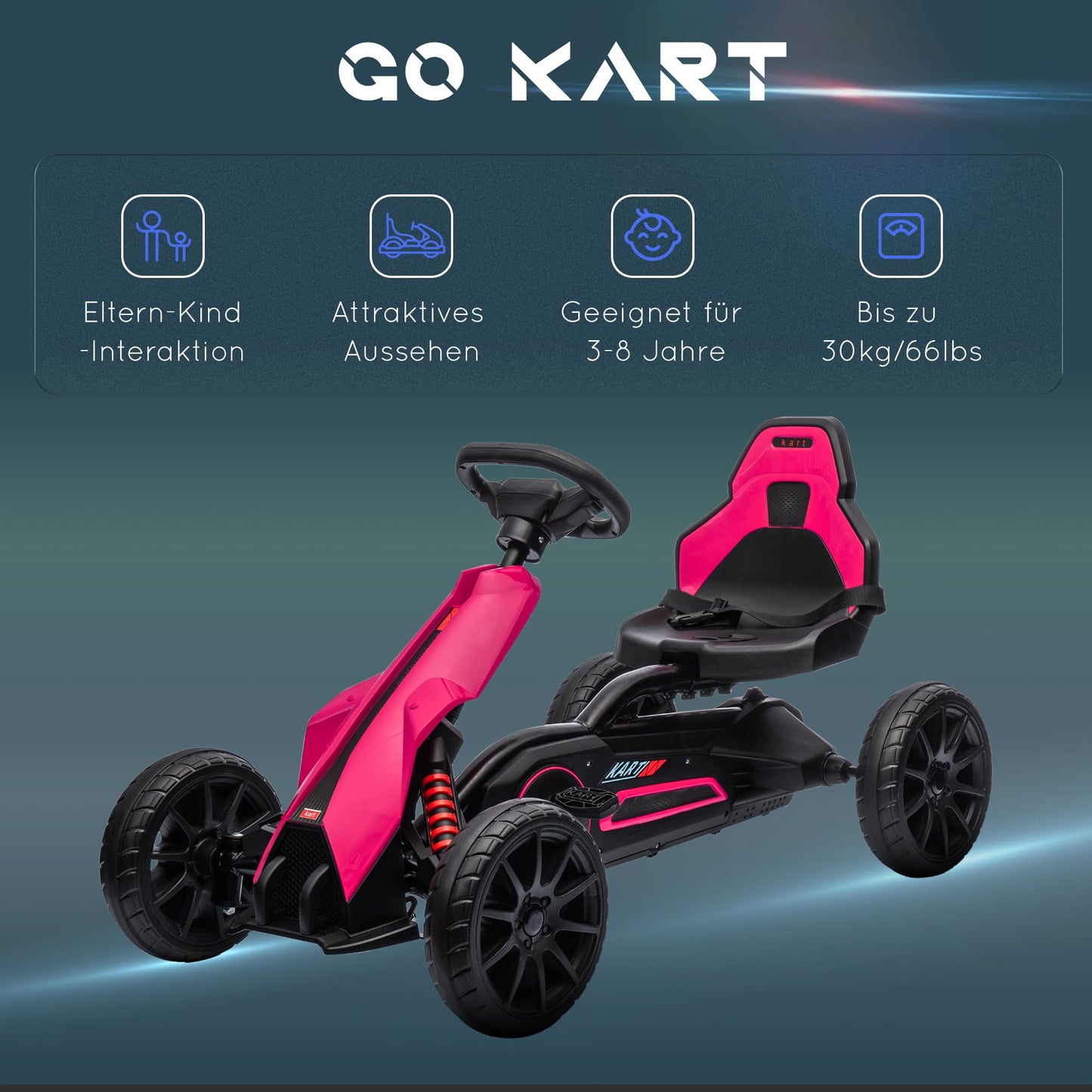 Polkuauto Gokart Rosa