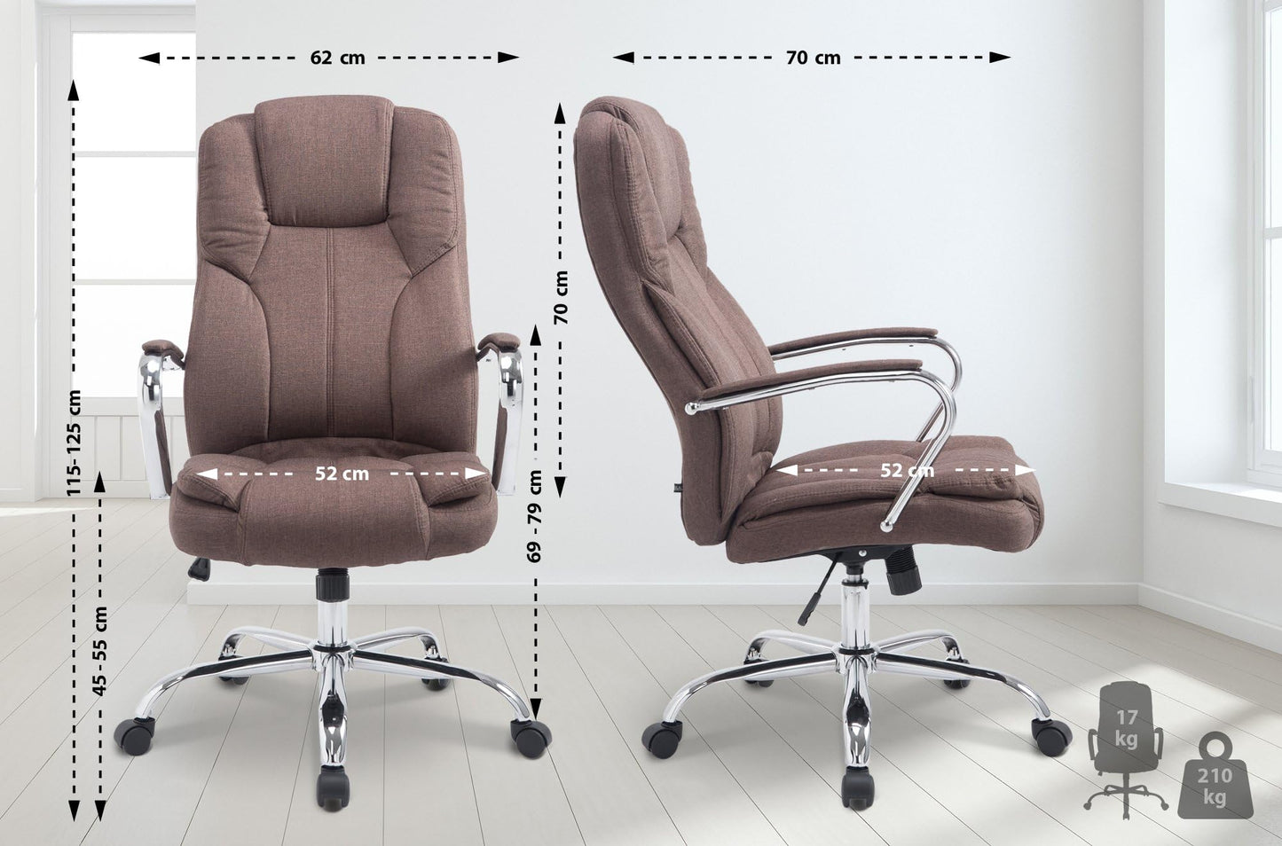 Toimistotuoli Polyesteri 210 kg Ruskea