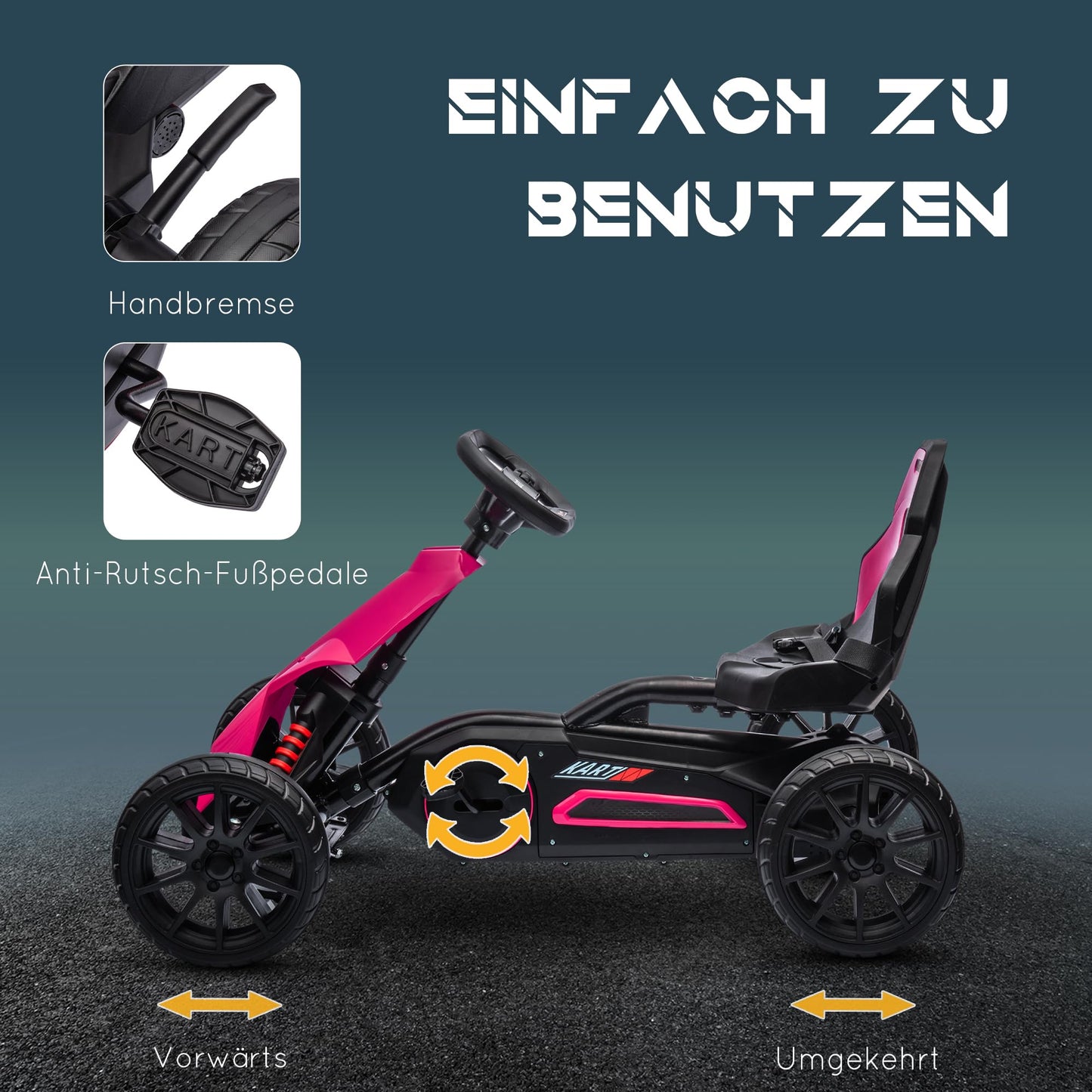Polkuauto Gokart Rosa
