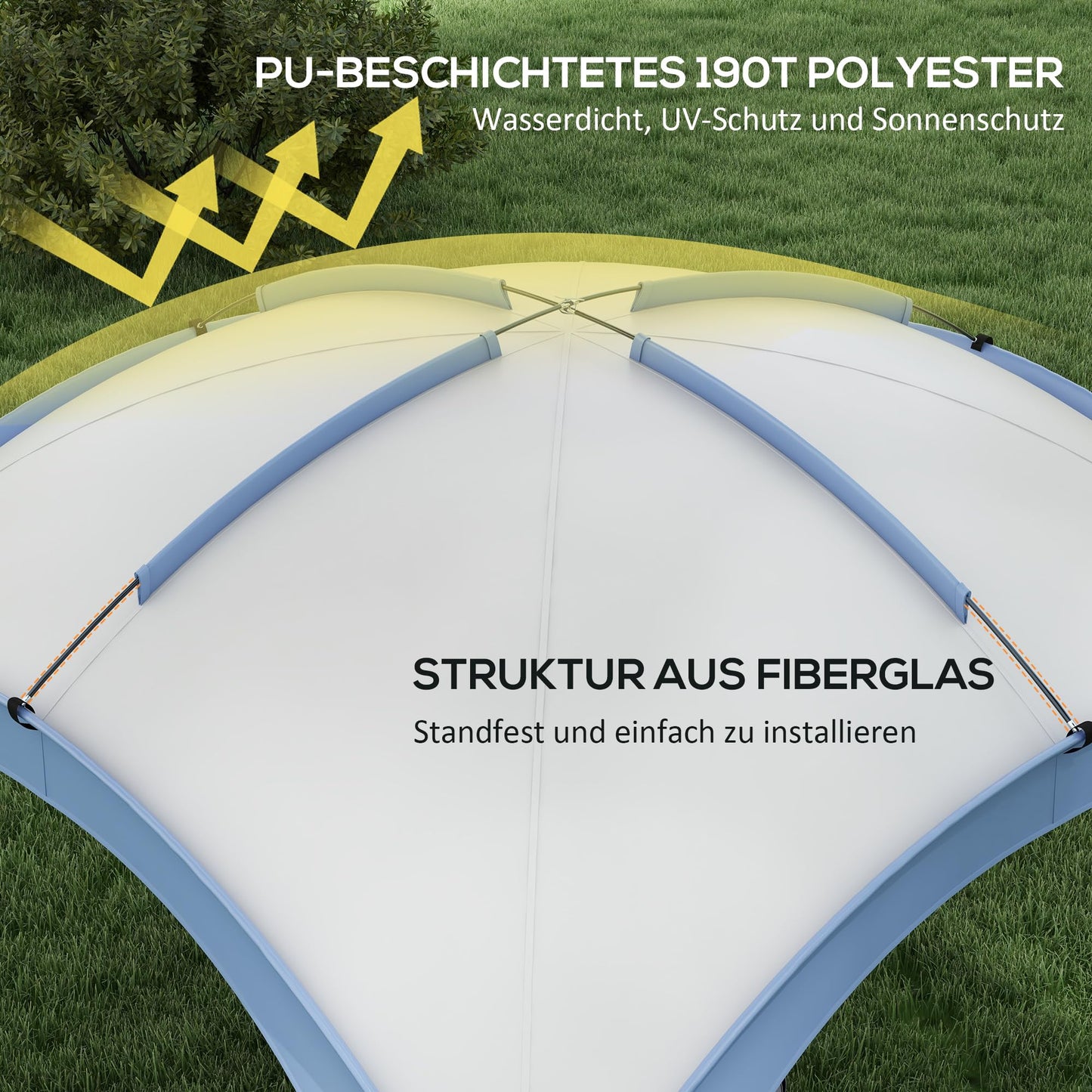 Suojakatos 3,5 x 3,5m Paviljonki Sininen