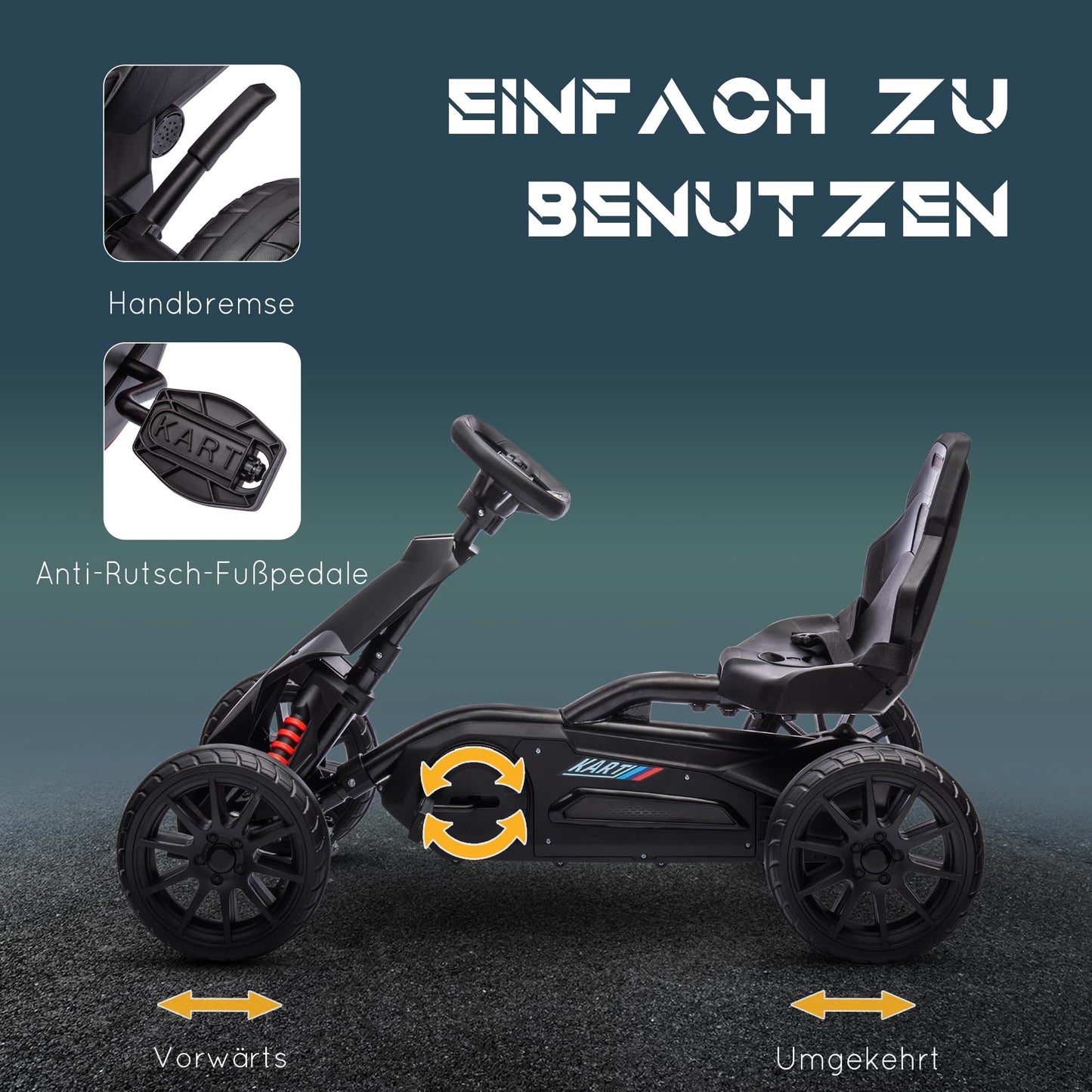 Polkuauto Gokart Musta