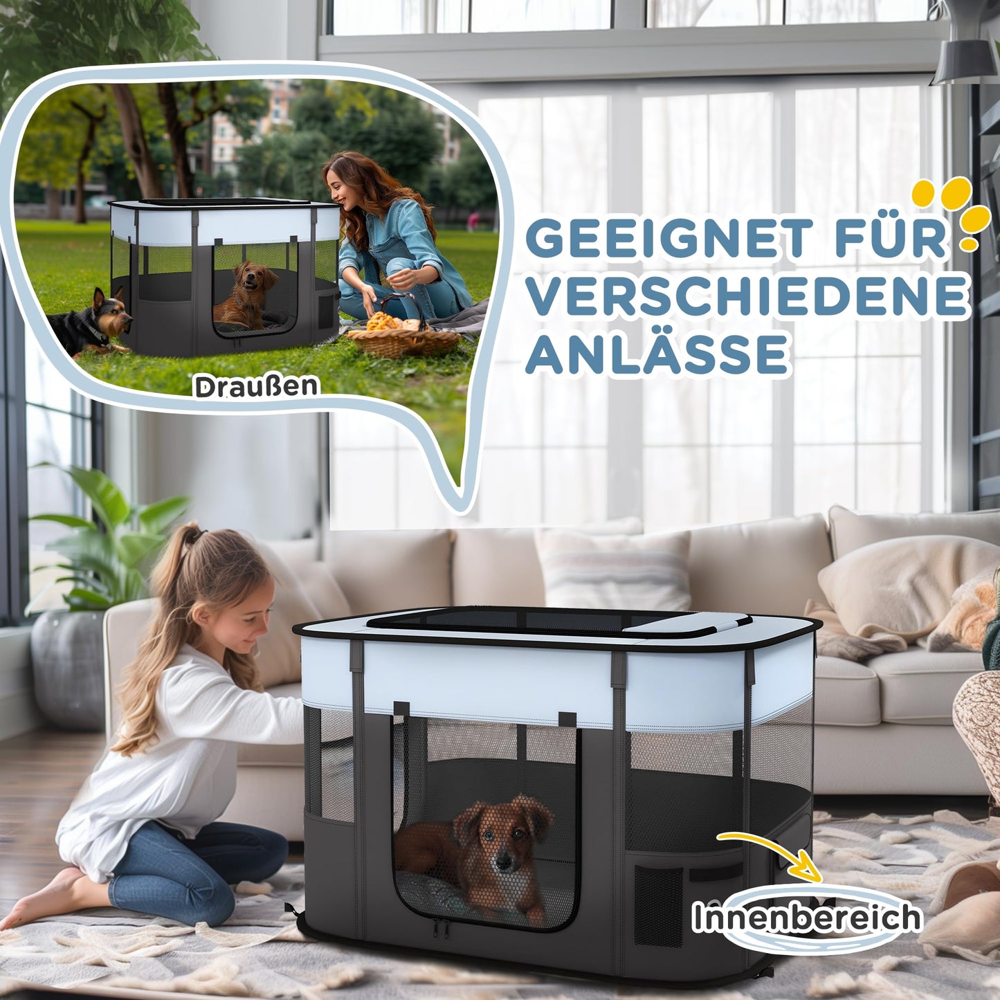 Pentuaitaus Oxford Harmaa 94 cm