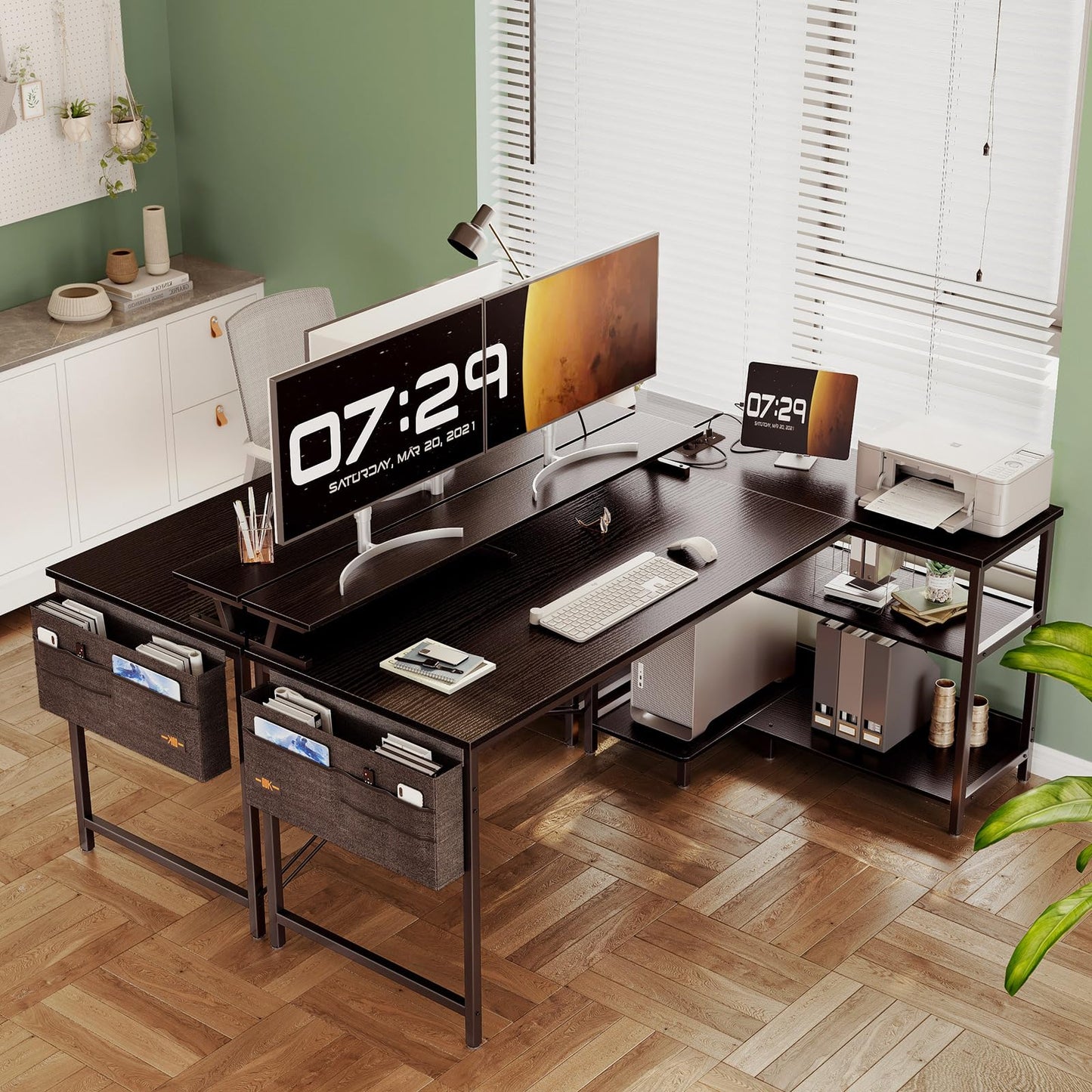 Pelipöytä USB+AC Musta 147 cm