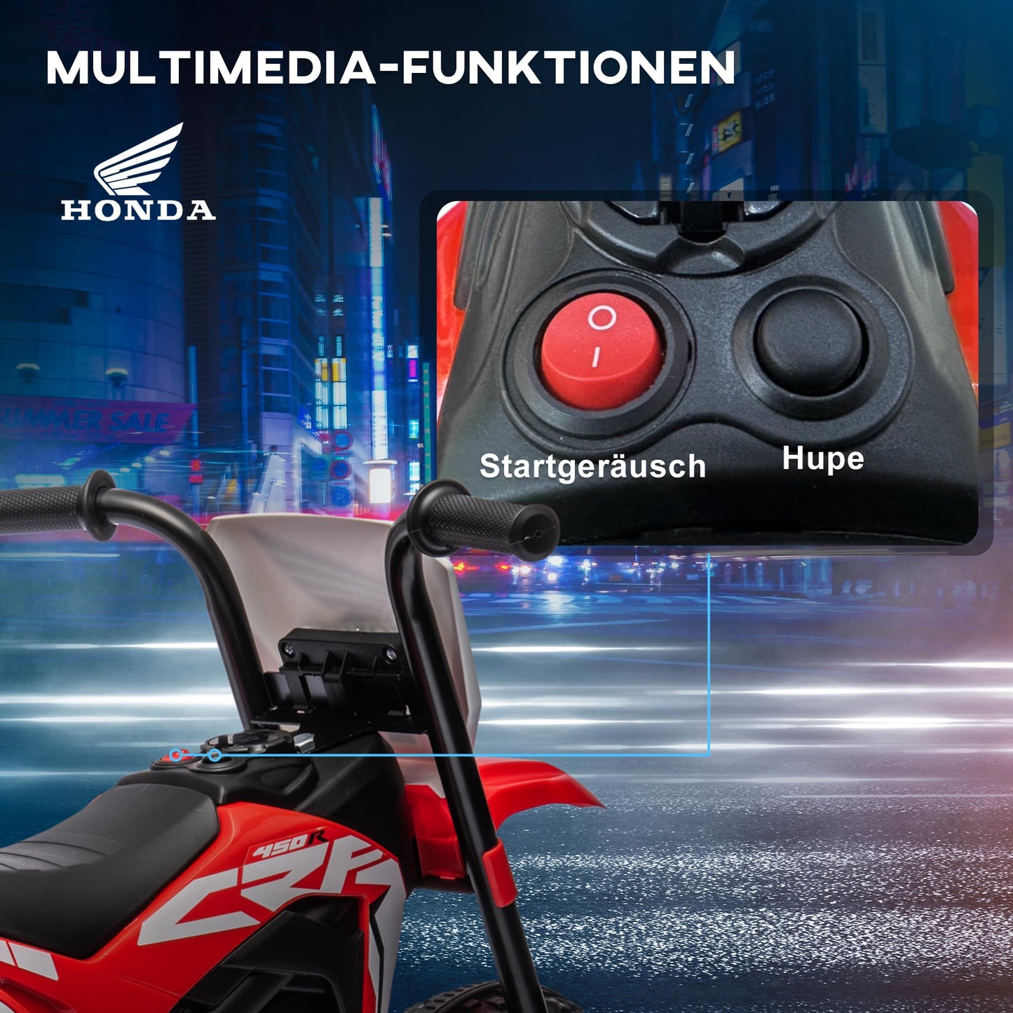 Sähkömopo HONDA 6V 3km/h Red
