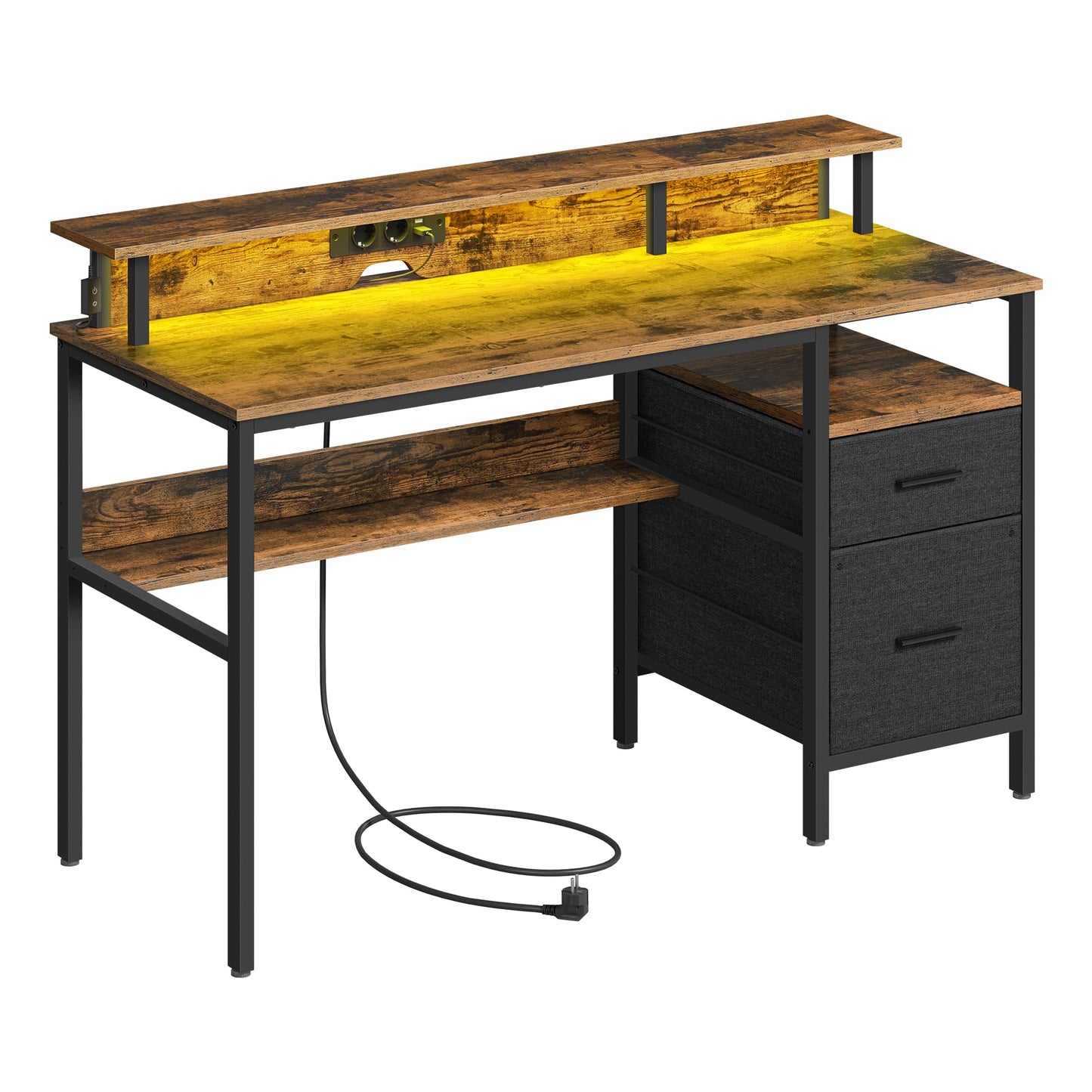 Kirjoituspöytä Vintage Ruskea USB/AC 135cm