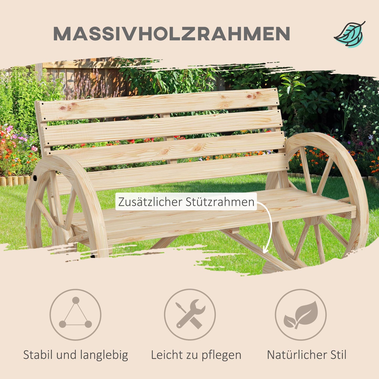 Istuinpenkki "Kärrynpyörät"