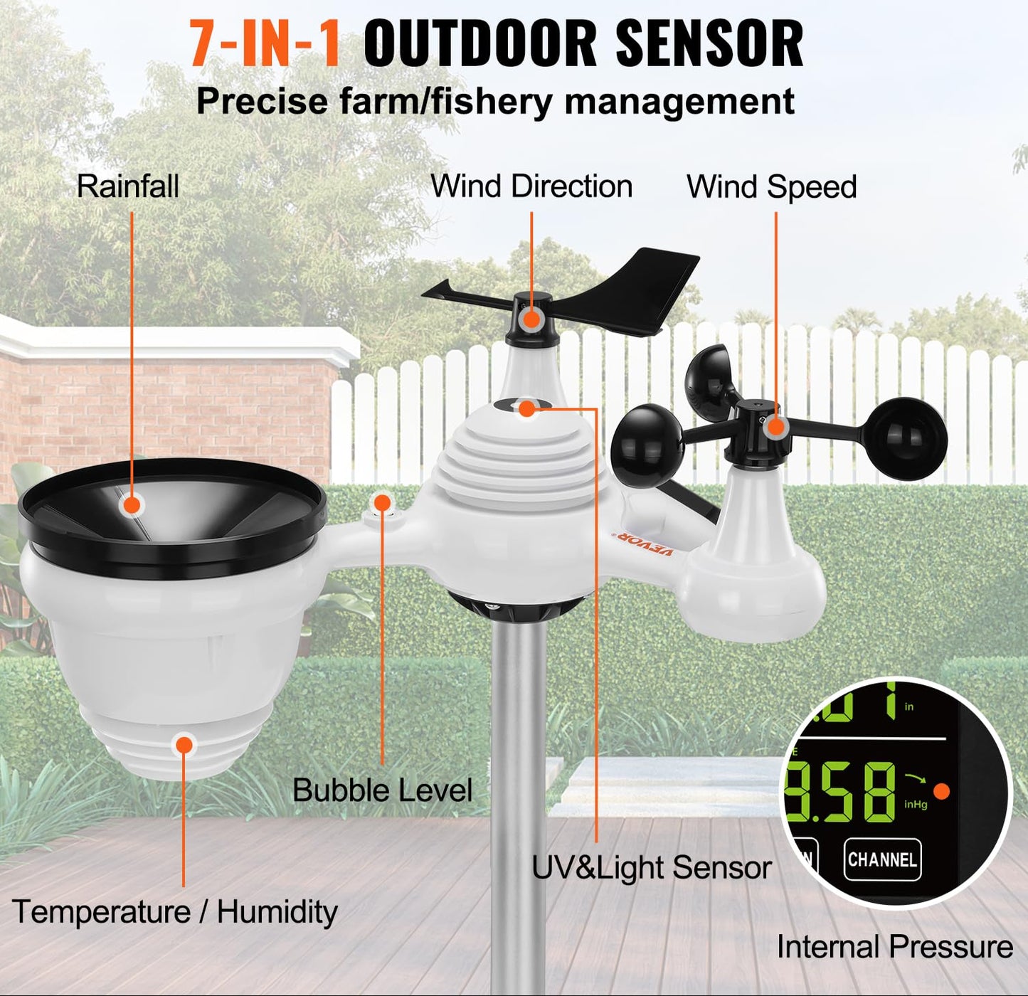Sääasema 7-in-1 värinäytöllä