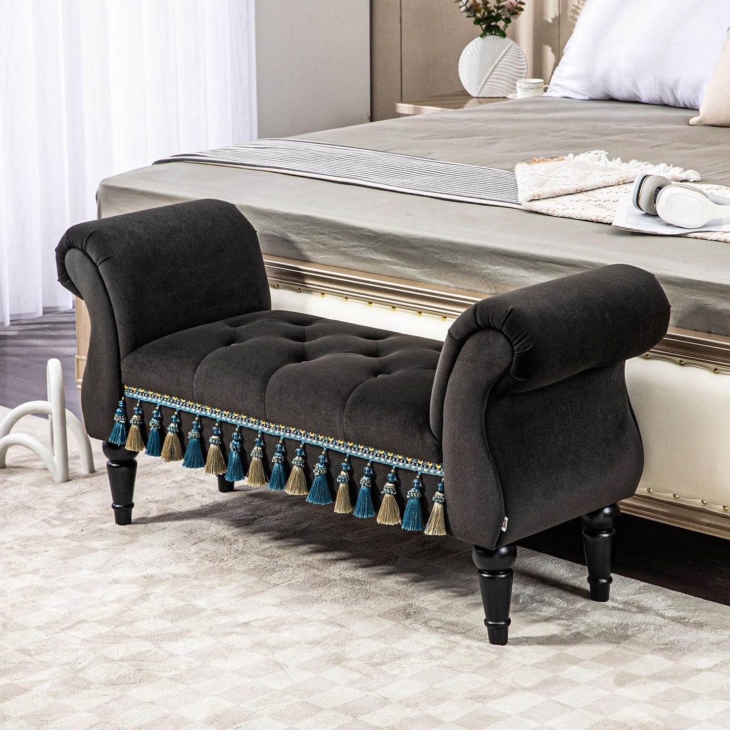 Luxus istuinpenkki Vintage 117 cm 150 kg Darkgrey