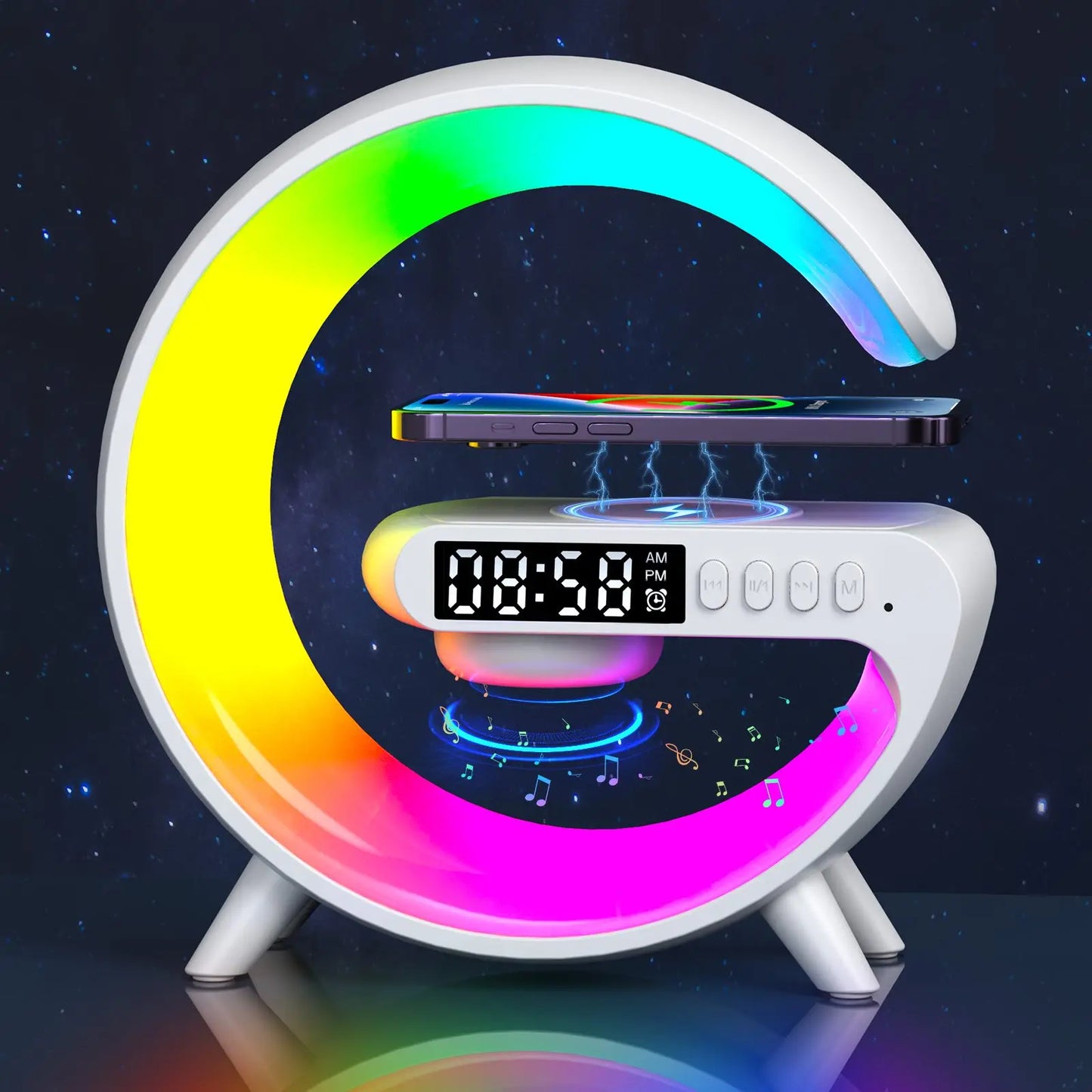 Yövalolamppu herätyskello RGB