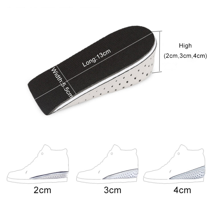 Heighten Heel Insert Shoes Pad Cushion Arch Height Increase Half Insole, Height: 4cm