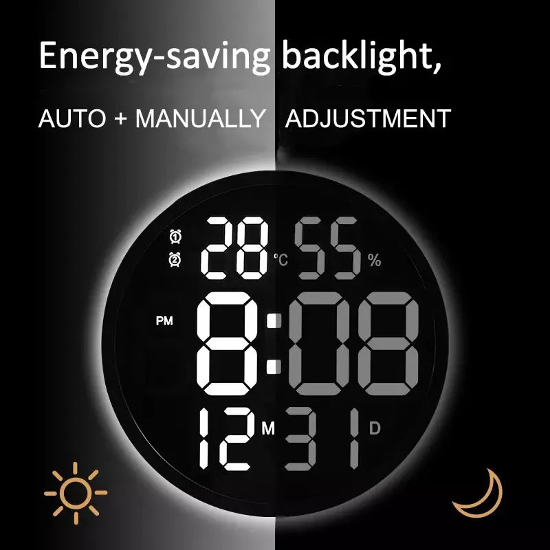 Seinäkello Iso Led pyöreä 30 cm