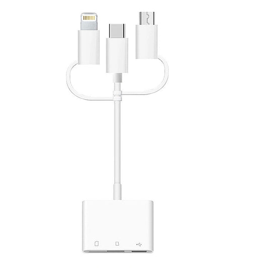3 in 1 Micro USB And Type-C to TF & SD Korttilukija