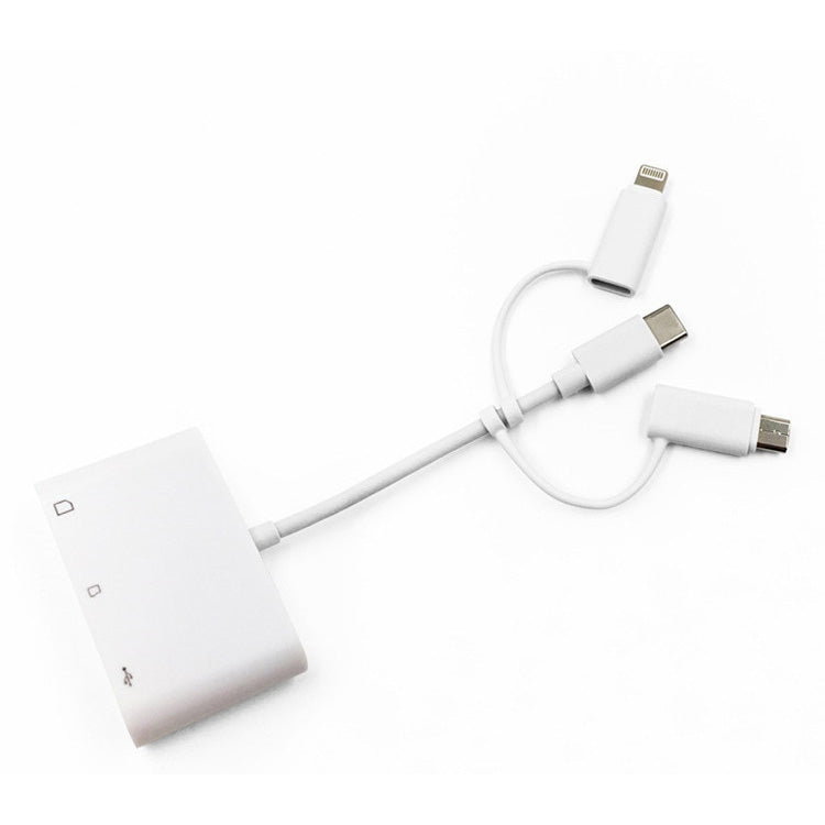 3 in 1 Micro USB And Type-C to TF & SD Korttilukija