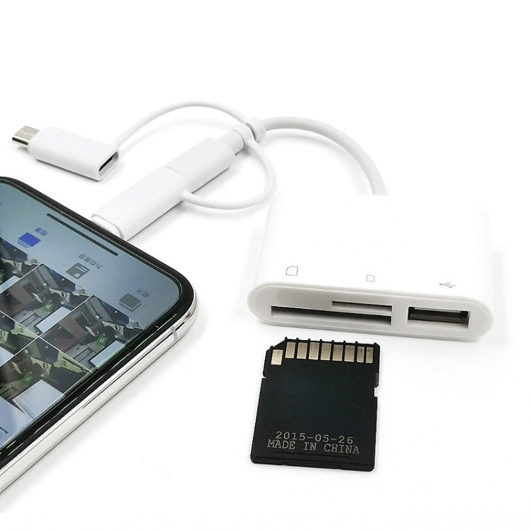 3 in 1 Micro USB And Type-C to TF & SD Korttilukija