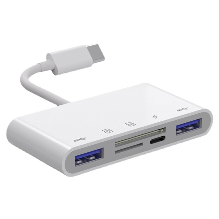 5 in 1 USB-C Male to SD / TF / 2xUSB / Type-C