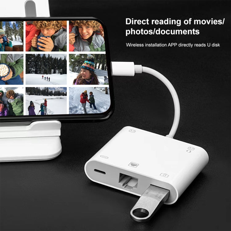 5 in 1 USB3.0 / RJ45 / 3.5mm Adapter