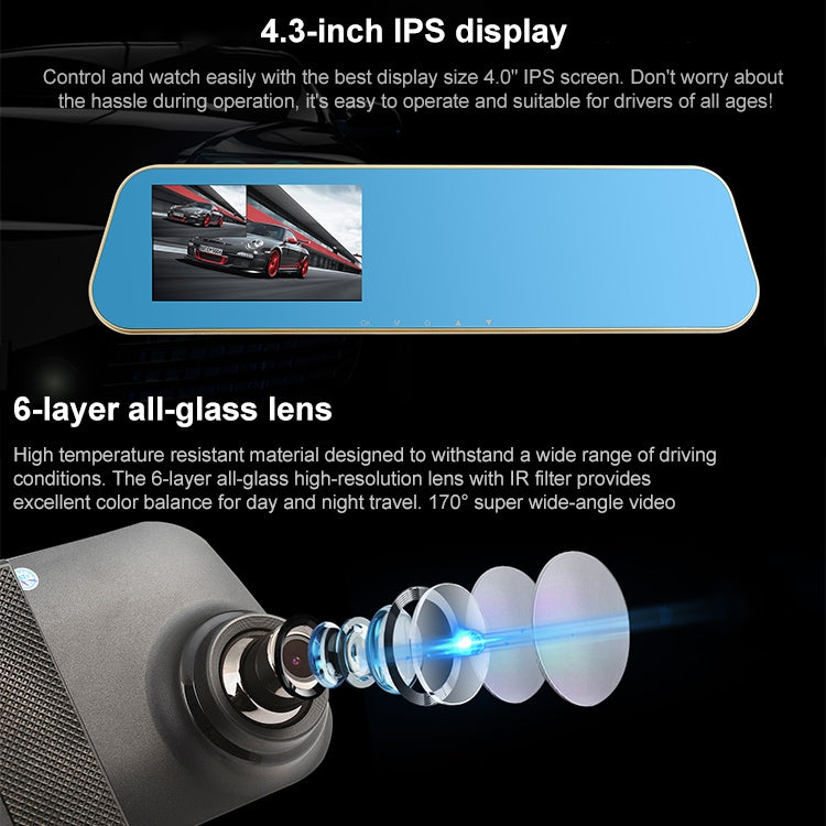 Dashcam 1080P 4.5" IPS Car DVR