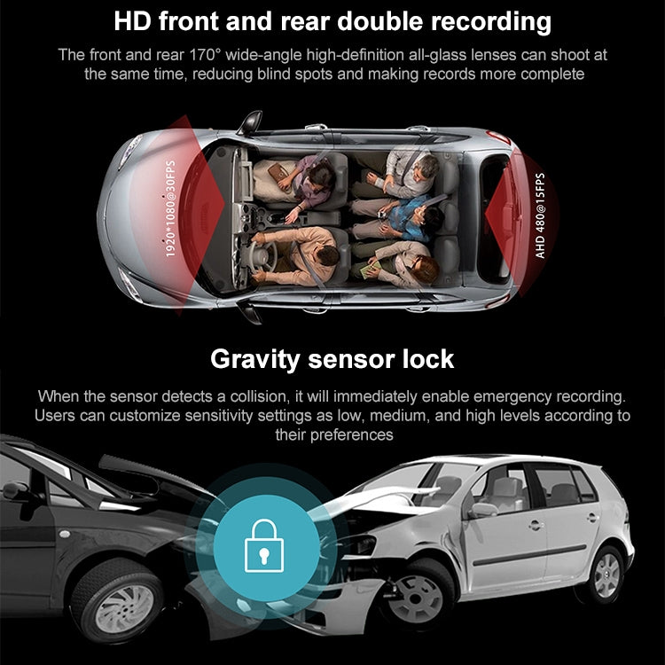 Dashcam 1080P 4.5" IPS Car DVR
