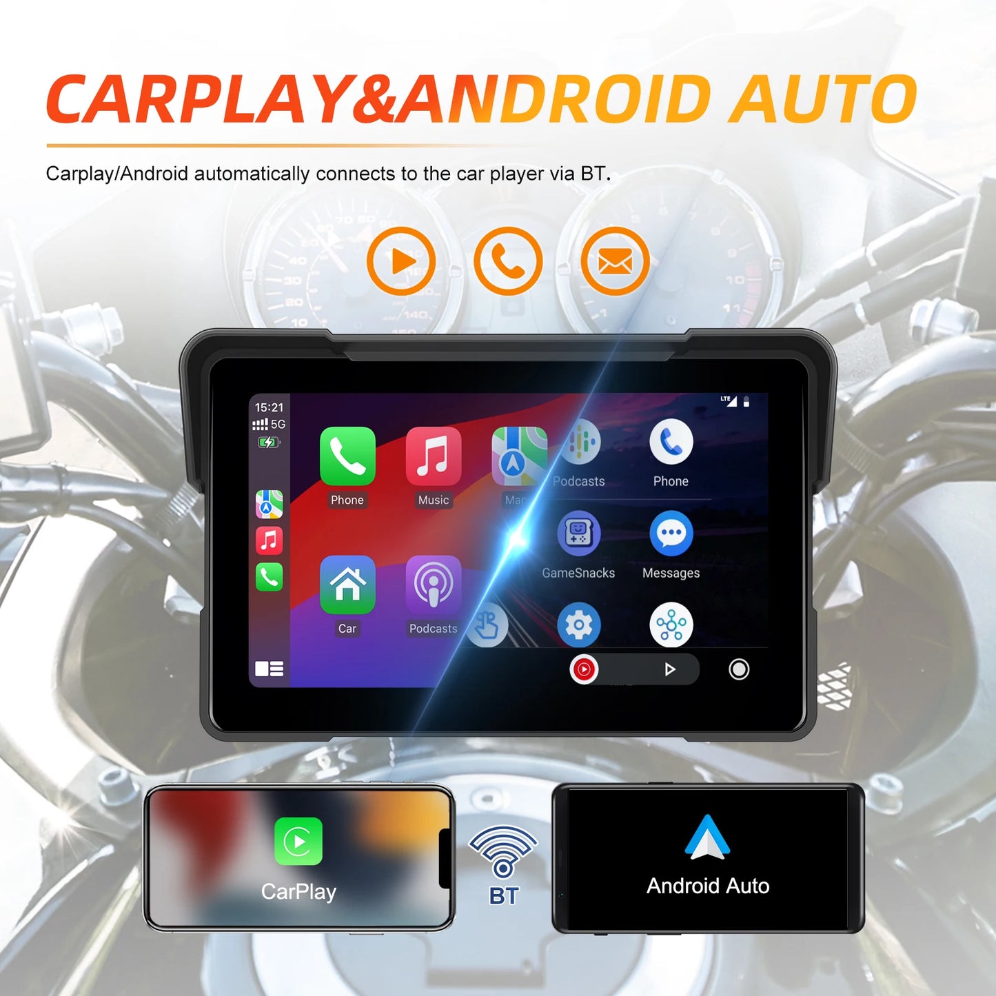 Moottoripyörän Carplay GPS