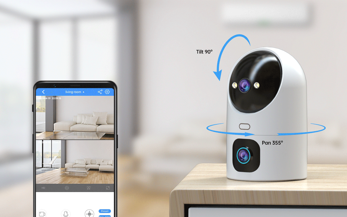 Valvontakamera 4K WiFi Dual Lens
