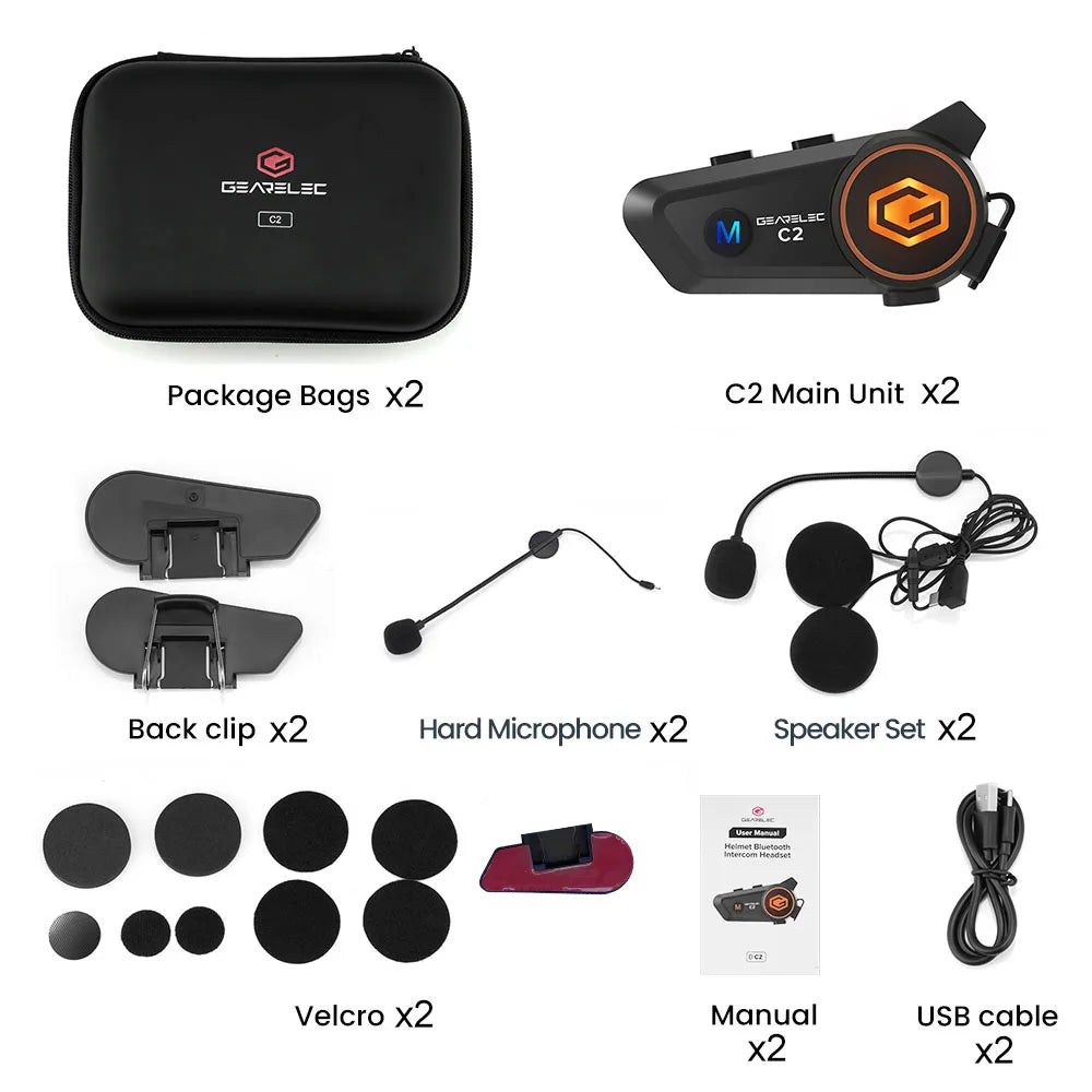 Kypäräpuhelin Intercom Headset 2KPL
