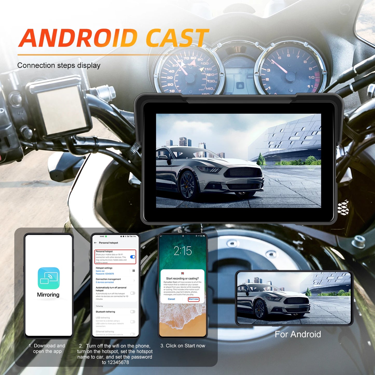 Moottoripyörän Carplay GPS