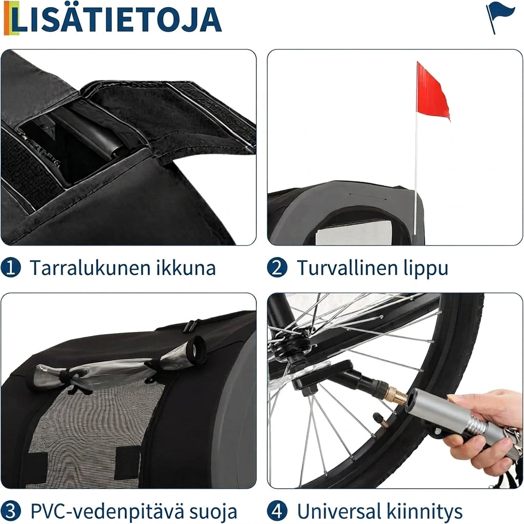 Polkupyörän Peräkärry Koiralle 40 kg