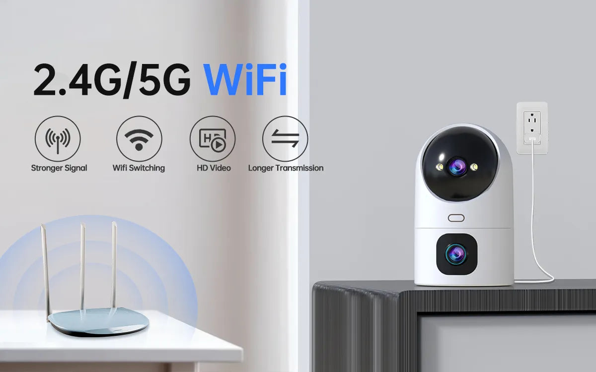 Valvontakamera 4K WiFi Dual Lens