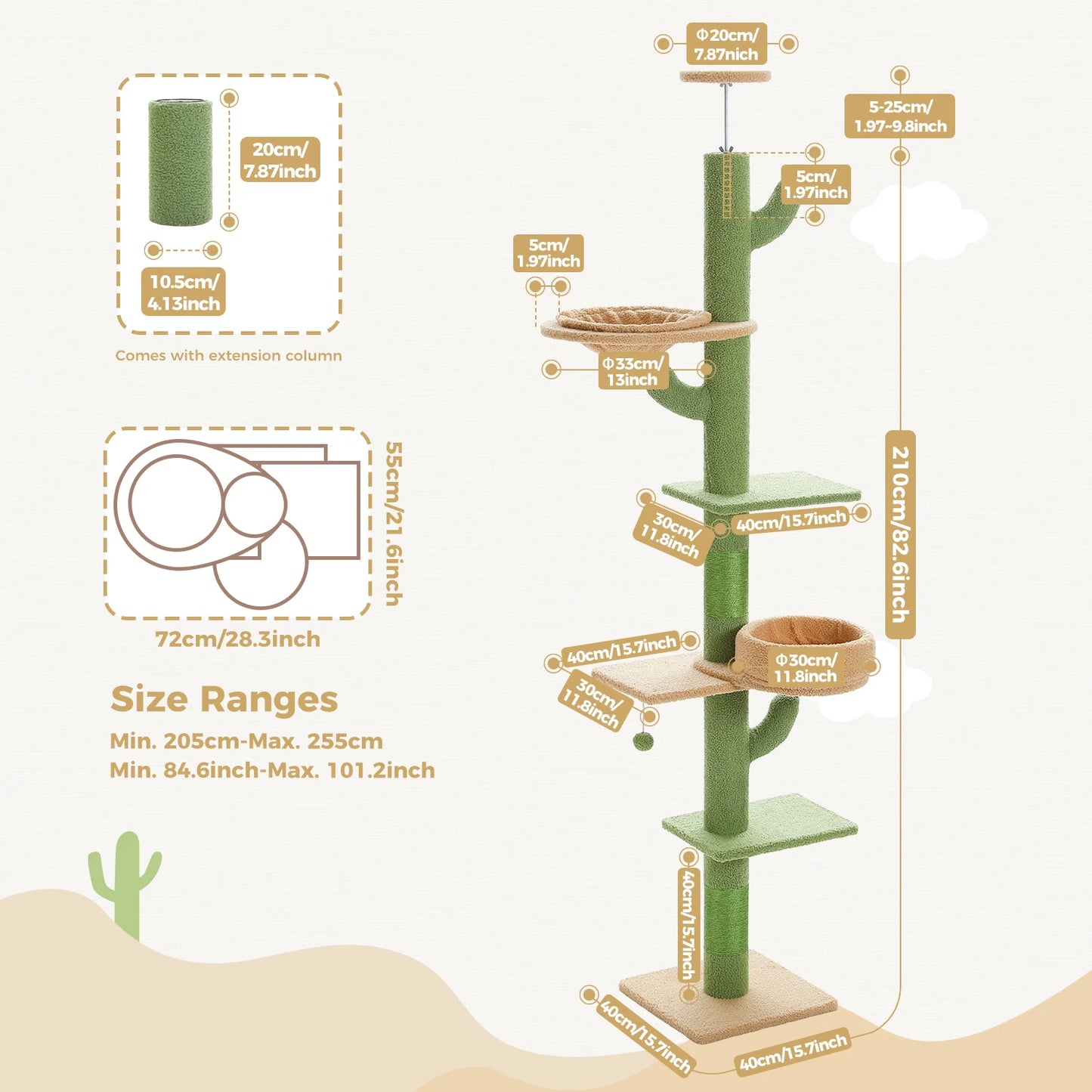 Kiipeilypuu Cactus 210-235 cm