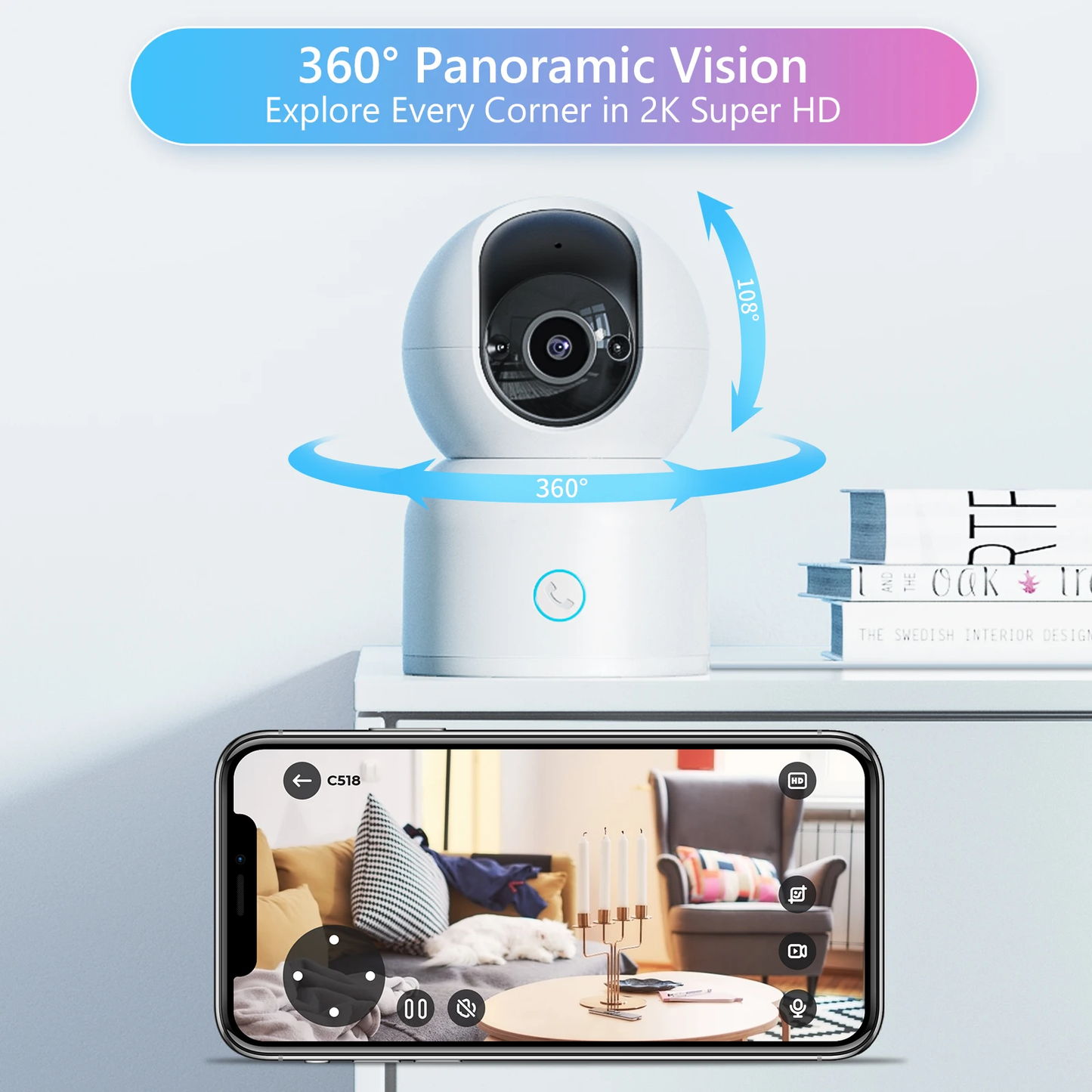 Valvontakamera 2.4G/5G 360°