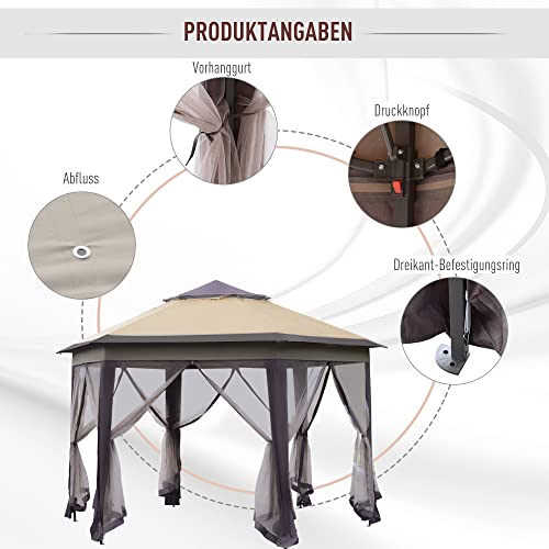 Paviljonki 400 x 400 cm Pop-Up 6-seinää
