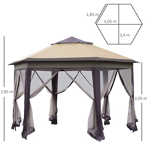Paviljonki 400 x 400 cm Pop-Up 6-seinää