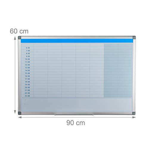 Valkotaulu magneettinen päiväkalenterilla 60 x 90 cm