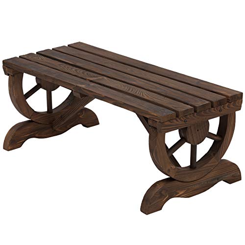 Puutarhapenkki "kärrynpyörät" 98 cm