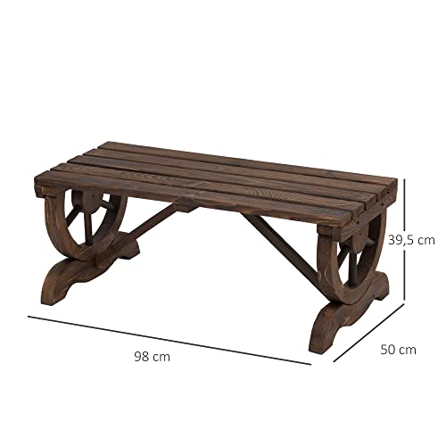 Puutarhapenkki "kärrynpyörät" 98 cm