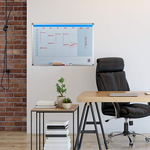 Valkotaulu magneettinen päiväkalenterilla 60 x 90 cm