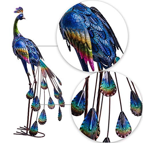 Riikinkukko 89cm metalli puutarhakoriste