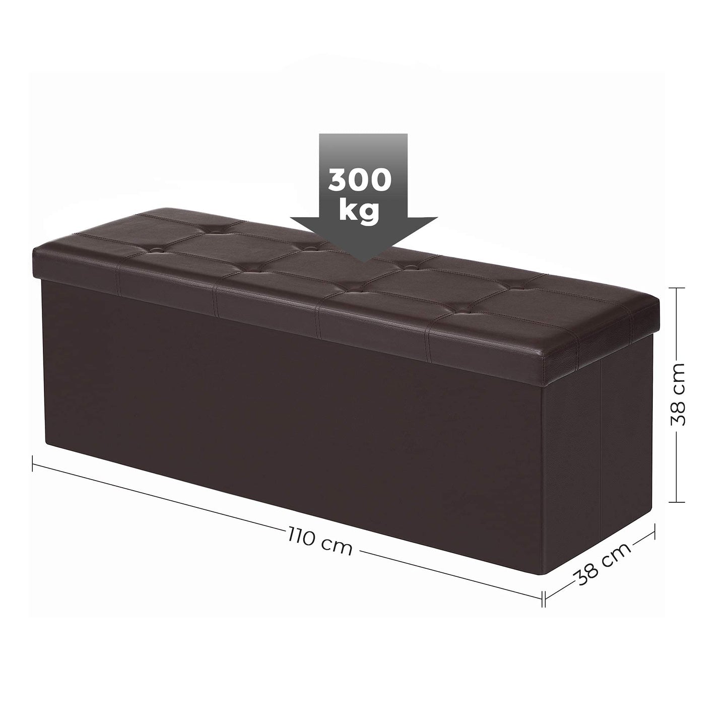 Istuinpenkki PU-nahka 110 cm ruskea